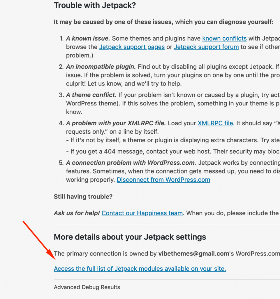 How to display all features in JetPack plugin - VibeThemes
